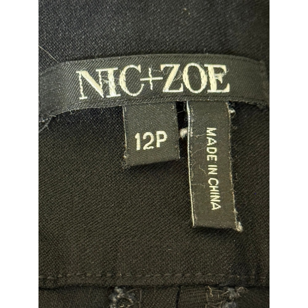 NIC+ZOE Women Pants 12 Petite Black Wonderstretch Straight Leg Career Minimalist - Picture 7 of 11